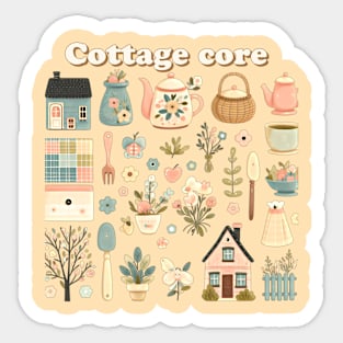 Cottage core aesthetic patterns Sticker